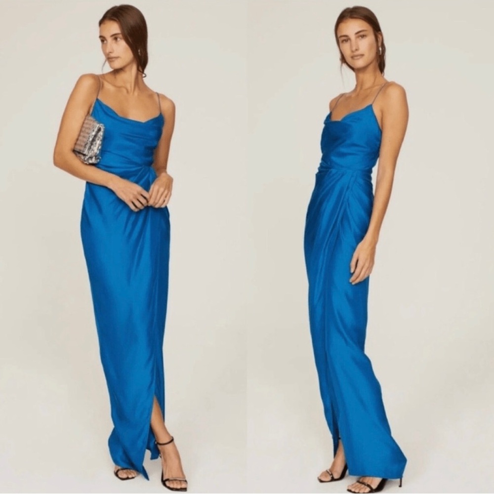 NWT Gauge81 Lapis Blue Shiroi Silk Maxi Dress Sz S